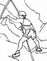 Coloring Escalando Homem Escalada Montanha Rocha Alpinismo Alpinista Tudodesenhos Equipamento sketch template