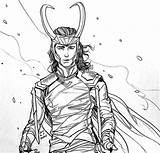 Loki Thor Ragnarok Avengers Evankart Doodle Superheroes Hiddleston Pintar Héroes Sigyn Laufeyson sketch template