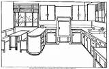 Paper Kitchen Color House Doll Coloring Dolls Kitchens Different sketch template