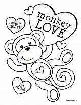 Valentines Monkey Singe Ohlade Coeurs Damour Beaucoup Makeitgrateful Valentineday Mine Dltk Fairy sketch template