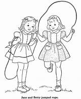 Coloring Pages Girls Two Friends Play Printable sketch template