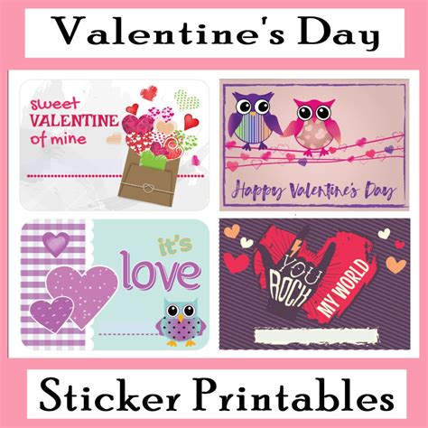 printable valentines day stickers printables  mom