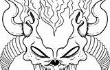 Pages Coloring Fire Skulls Flaming Skull Colouring Flames Getcolorings Getdrawings sketch template