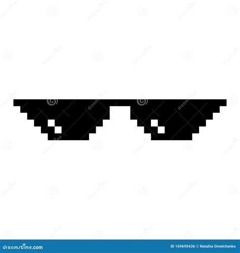 Pixel Art Glasses Isolated On White Stock Illustration Illustration