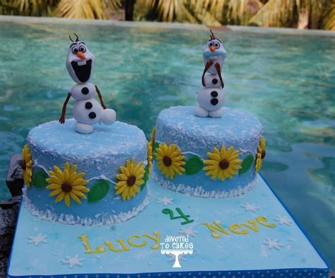 double frozen fever sunflower cakes olaf frozen party