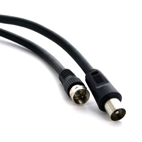 tv antenna cable pal male   type flylead aerial cord coax lead black  ebay