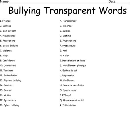 bullying words