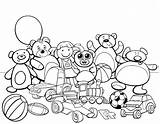Toys Cartoon Premium Coloring Vector Group Book sketch template