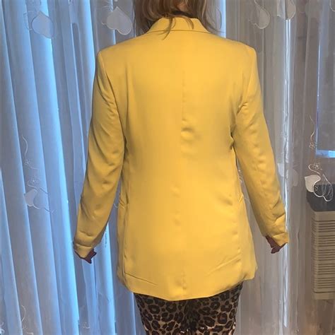 bershka jackets coats yellow blazer  bershka poshmark