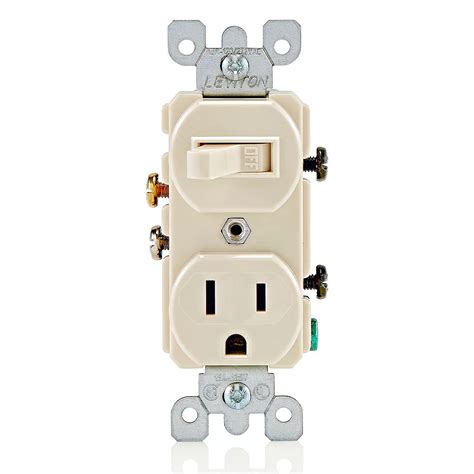 leviton  amp commercial grade combination single pole toggle switch  receptacle  li