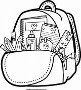 Bookbag Drawing Clipart Supplies Getdrawings sketch template