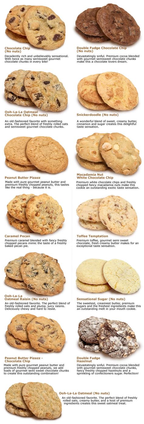 gourmet handmade cookie flavor listing