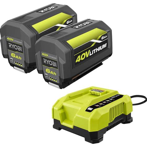 ryobi  lithium ion  ah high capacity battery  rapid charger starter kit  batteries