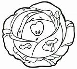 Cabbage Coloring Pages Color Kids Print sketch template