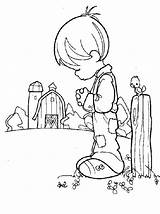 Precious Moments Coloring Pages Religious Girl Bible Praying Color Boy Kids Drawings sketch template