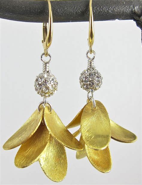 drop earrings ~ golden canaries ~ swarovski crystal vermeil gold from