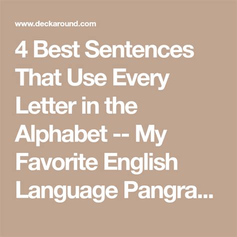 4 Best Sentences That Use Every Letter In The Alphabet