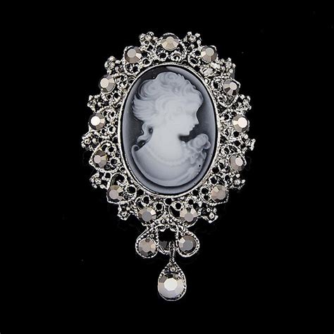 unisex party vintage cameo style alloy brooches beautiful head series