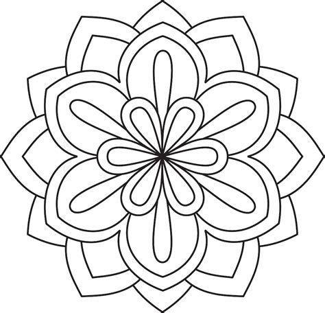 easy flower mandala coloring pages  kids  adults print