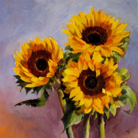 nels everyday painting sunflowers  lavender sold