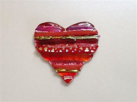 Fused Glass Heart With Dichroic Accents Delphi Artist Gallery