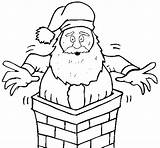 Santa Claus Chimney Coloring Colorear Coloringcrew Christmas sketch template