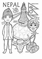 Nepal Autour Népal Aubry Severine Carte Hugolescargot Dessins Omeletozeu Nounou Coloriages Visiter świata Kolorowanki sketch template