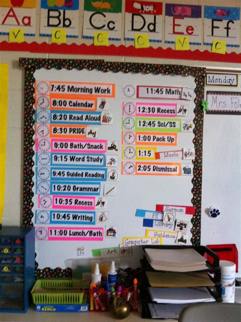 classroom schedule   simple