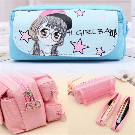 girls small cute pupils pencil bag creative large capacity junior high school students