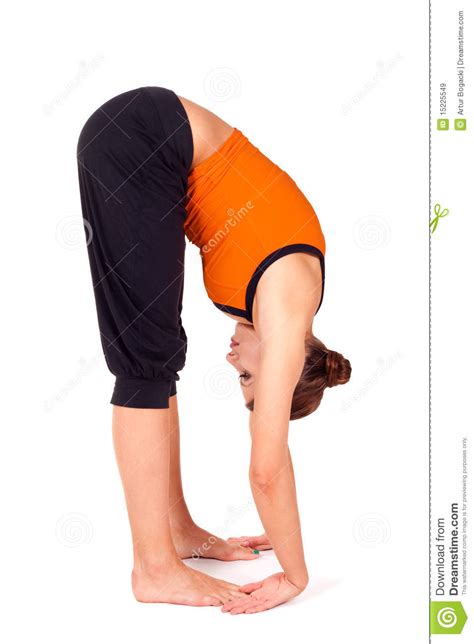 woman practicing gorilla pose yoga exercise royalty  stock images