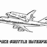 Shuttle Coloring Space Enterprise Tandem 2d Flight Drawing sketch template