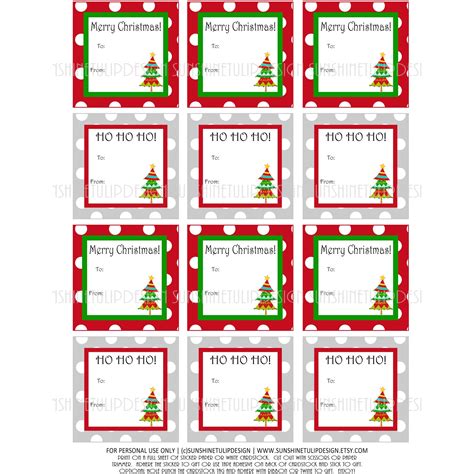printable christmas gift tags christmas labels red  green christm