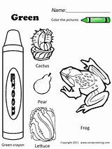 Coloring Green Color Pages Objects Clipart Print Popular Library Coloringhome sketch template