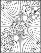 Sternenhimmel Ausmalbild Coloring Astres Sterne Mond sketch template