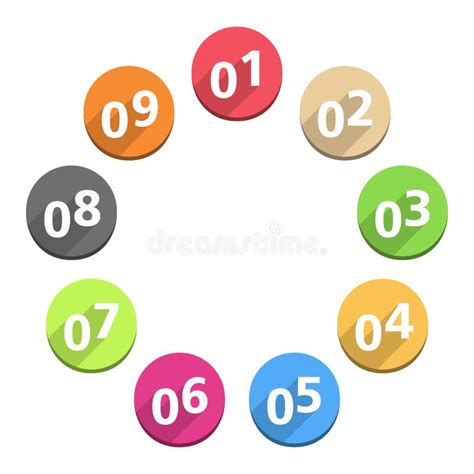 circles  numbers stock vector illustration  color