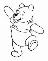 Winnie Pooh Coloring Pages Drawing Bear Disney Drawings Kleurplaat Animaties Sheets Cartoon Happy Cute sketch template