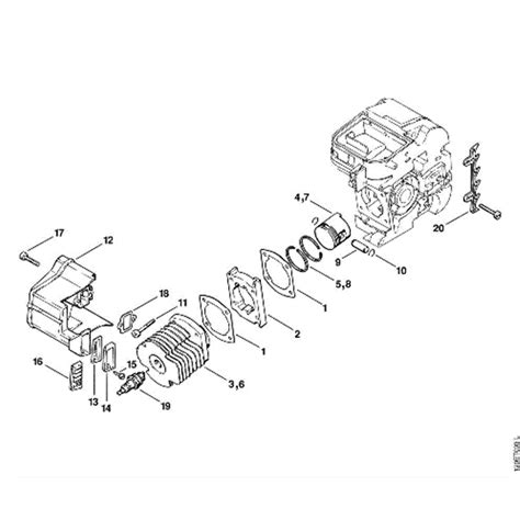 stihl  chainsaw avteq parts diagram  cylinder