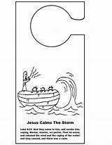 Hanger Doorknob Calms Pixels Storm Jesus Coloring 1319 sketch template