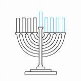 Menorah Draw Holders Candle Continue sketch template