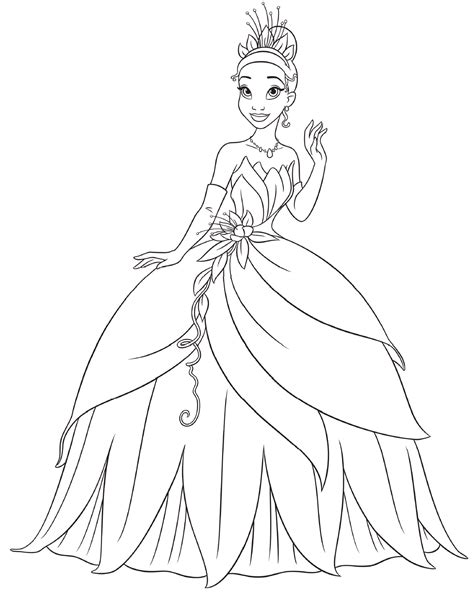tiana coloring coloring pages