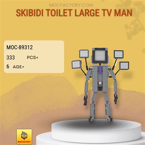 moc factory  skibidi toilet large tv man model bricks moc factory