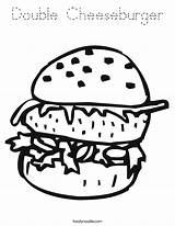 Cheeseburger Double Coloring Built California Usa sketch template