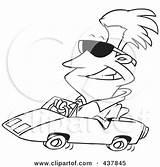 Cool Clip Outline Shades Driving Wearing Man Toonaday Royalty Convertible Illustration Rf Designs sketch template
