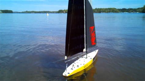 vela one meter r c sailboat at south cove sc 1080p youtube