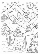 Montagne Raskrasil Paesaggio Inverno sketch template