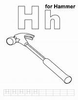 Hammer Coloring Letter Pages Clipart Handwriting Practice Library Comments sketch template