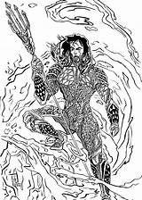 Coloring Pages Aquaman Justice League sketch template