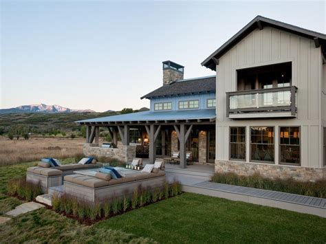 exterior  rustic modern ranch home hgtv