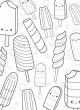 Coloring Pages Cute Kawaii Food Adult Book Sheets Printable Super Yummy Kids Girls Colouring Adults Color Coloriage Fresh Stock Print sketch template