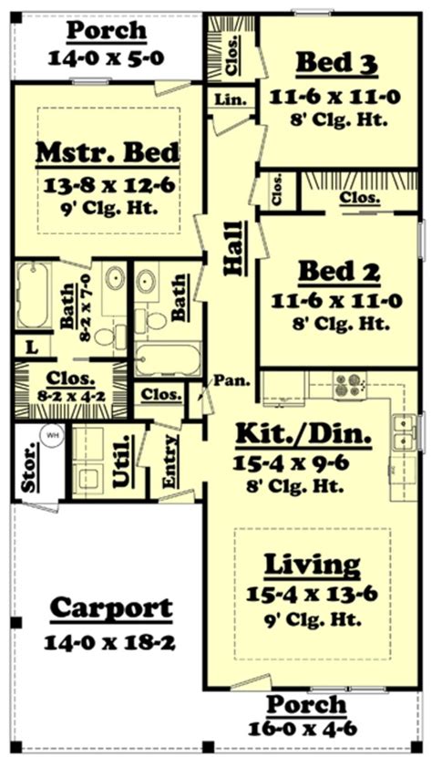 traditional style house plan  beds  baths  sqft plan   cottage style house